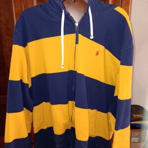 Vintage Polo Ralph Lauren Blue & Yellow Striped Hoodie Early 2000s XL – Red Polo
